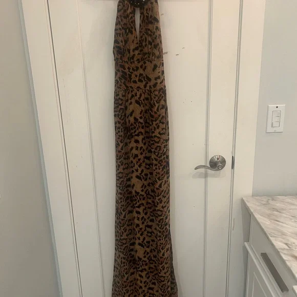 Rachel Zoe Brown Leopard Print Maxi Dress - Picture 2 of 4